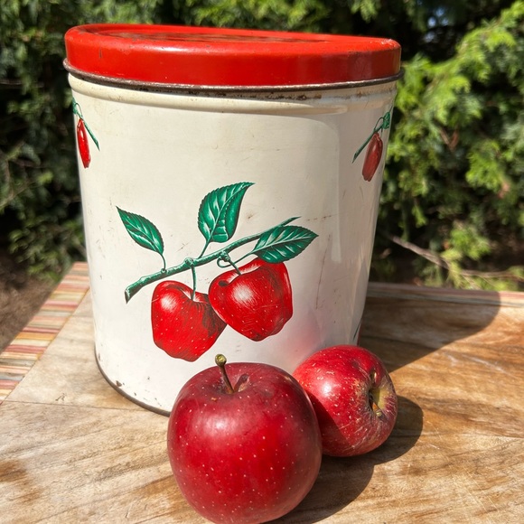 Vintage Decoware Canister Set in Red Apple Design / Set of 3 Decoware Red Canist - Picture 11 of 11